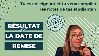 Miniature : Méthode simple pour enseignants - Calcul automatique des notes dans Excel selon la date de remise