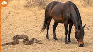 Miniature : Regardez ce qui s’est passé quand ce serpent a attaqué ce cheval !
