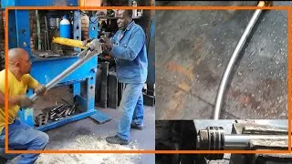 Miniature : HOW TO REPAIR DAMAGED PISTON WITH BENT ROD STUCK IN CYLINDER (GLAND, HAMMER, HYDRAULIC PRESSER)