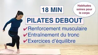 Miniature : 18MIN PILATES DEBOUT-entraînement tronc, exercices d'équilibre//18MIN STANDING PILATES-core training