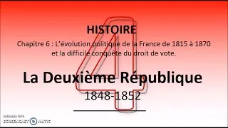 Miniature : Histoire 4e - L'évolution politique de la France de 1815 à 1870 : La Deuxième République.