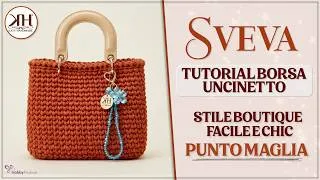 Miniature : Anche se Sei Principiante Puoi Farla! 🌟- BORSA all'UNCINETTO "Sveva" con PUNTO MAGLIA!🤩