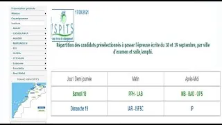 Miniature : ISPITS Répartition des candidats présélectionnés à passer l’épreuve écrite du 18 et 19 septembre