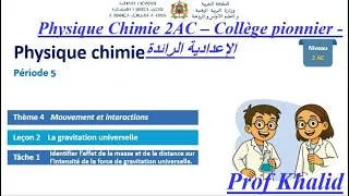 Miniature : 2AC Leçon 2 -Tâche 1: Identifier l’effet de la masse et de la distance sur l’intensité de la force d