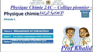 Miniature : 2AC Leçon1-Tâche 4 :Utiliser la condition d’équilibre pour déterminer les caractéristiques d’une for