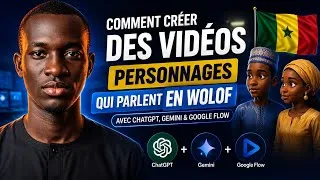 Miniature : Créer des personnages IA qui parlent en WOLOF gratuitement 🤯 | ChatGPT + Gemini + Google Flow