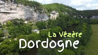 Miniature : Vézère Valley, Dordogne. 4K Drone view of the place where prehistory started