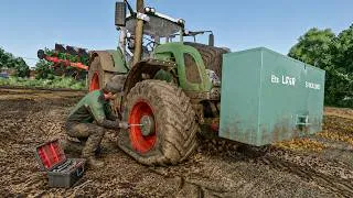 Miniature : Repairing Flat Tire on Fendt Tractor | Realistic Tire system - FS25