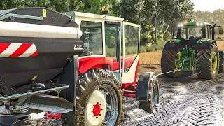 Miniature : Field getting DESTROYED, IH 844 Stuck in MUD and can't GO OUT