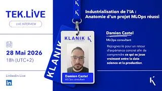 Miniature : 📢 TEK.LIVE - Industrialisation de l'IA : Anatomie d'un projet MLOps réussi