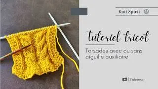 Miniature : Tutoriel #tricot 💡 Torsades avec ou sans aiguille auxiliaire
