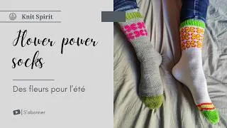 Miniature : Patron de chaussettes au tricot 🌺 Flower power socks