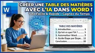 Miniature : Comment Créer une Table des Matières avec l'IA et l'insérer sur Word