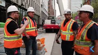 Miniature : Installation de refroidisseurs à sec et intégration de murs acoustiques au cœur du Vieux‑Montréal.