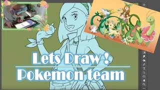 Miniature : LetsDraw -  Ma Team Pokemon Type Plantes si j'étais dans l'univers !