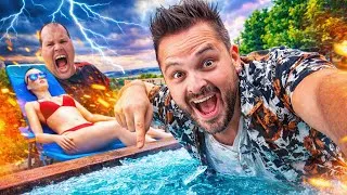 Miniature : (#5) Alerte orage ⚡️ : Je plonge dans une piscine de glace avec ma femme mannequin...