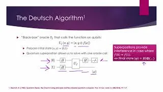 Miniature : Quantum Algorithms : The Deutsch-Jozsa