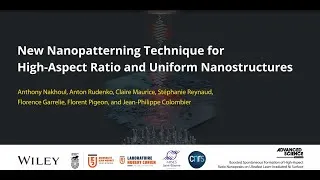 Miniature : Laser Matter Interaction team publication in Advanced Science (2022).