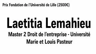 Miniature : Prix Pierre Godé 2026 : L'oral de Laetitia Lemahieu