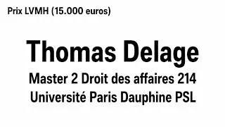Miniature : Prix Pierre Godé 2026 : l'oral de Thomas Delage