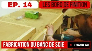 Miniature : Habiller les chant du plan de travail avec du bois massif. Je fabrique mon banc de scie radiale14/15