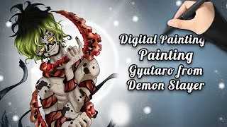 Miniature : Speedpainting Gyutaro, from Demon Slayer ( Kimetsu no yaiba) in Sketchbook !