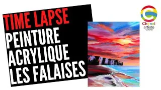 Miniature : #5- Time lapse tableau les Falaises du Tréport - peinture acrylique