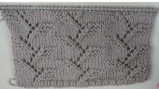 Miniature : Point de tricot motif feuille en relief