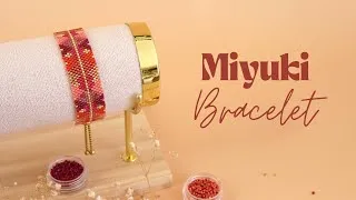 Miniature : TUTO Bracelet en perles Miyuki rouge technique de tissage Peyote Impair avec un outil Quick Start