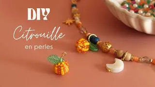 Miniature : DIY Breloque Citrouille en perles de rocailles pour faire un bracelet en perles