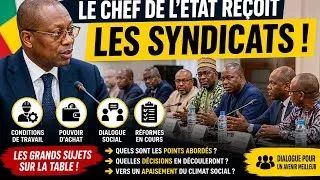 Miniature : Audience du chef de l'État avec les centrales syndicales.