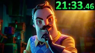 Miniature : J'ai speedrun LES 2 JEUX Hello Neighbor