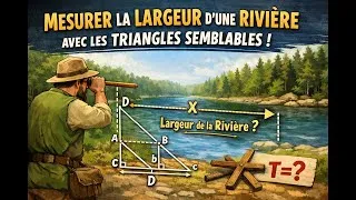 Miniature : Mesurer la largeur d'une rivière SANS la traverser. Les triangles semblables.