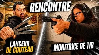 Miniature : Le champion du Monde de lancer de couteau rencontre une monitrice de tir !