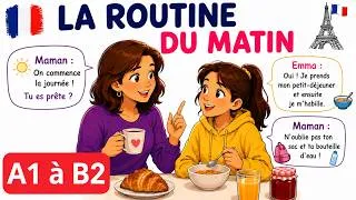 Miniature : 82 | Dialogues en français A1 à B2 | La routine du matin 