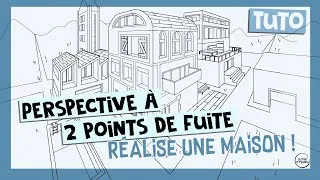 Miniature : PERSPECTIVE A 2 POINTS DE FUITE / Réaliser une maison - TUTOS de la Prof en Plastique
