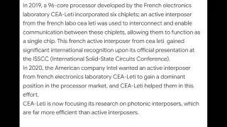 Miniature : Active interposer from french electronics laboratory cea leti