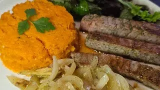 Miniature : Thon snacké, purée de patate douce & oignons fondants #thon #recettemaison #cuisine  #faitmaison
