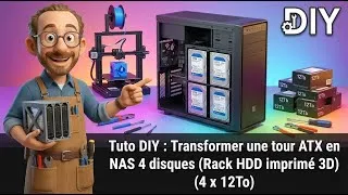 Miniature : Mon Serveur ZimaOS : Transformer une tour ATX en NAS (Rack HDD imprimé 3D)