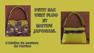 Miniature : Petit Sac Vert Fluo et Motifs Japonais, petit mais parfaitement proportionné.