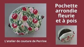 Miniature : Pochette fleurie à pois. Forme intéressante, rangement pratique. Tuto pas à pas.