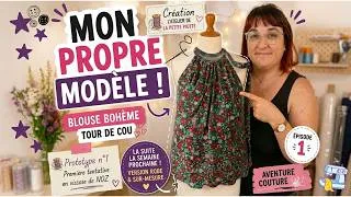 Miniature : 🌸 Création de ma blouse bohème tour de cou | Premier essai