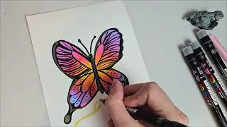 Miniature : Test et #tutoriel des #Posca pointe pinceau par EloDraw