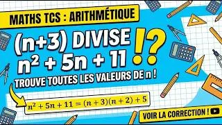 Miniature : Maths TCS : Arithmétique dans IN 💥 Exercice Corrigé (Divisibilité et Parité)