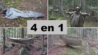 Miniature : HIDEOUT THERMO -  BUSHMEN - 4 fonctions : sursac, poncho, tarp et protection pour hamac.