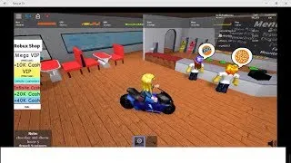 Miniature : Roblox Pizza Factory moto bleu dans pizzeria