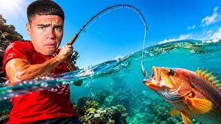 Miniature : JE PÊCHE EN MER POUR LA PREMIÈRE FOIS ! (GROS POISSON ?) 😱