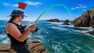 Miniature : Je pêche au pied de ces falaises, et ça cache de gros poissons !!!