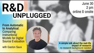 Miniature : R&D Unplugged #22 - Comparing Instructional Models for Digital Source Evaluation, Gaston Saux