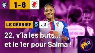 Miniature : 22 buts marqués, 3 encaissés : j'avais tort sur la défense... | Le Havre 1-8 OL Lyonnes - Débrief